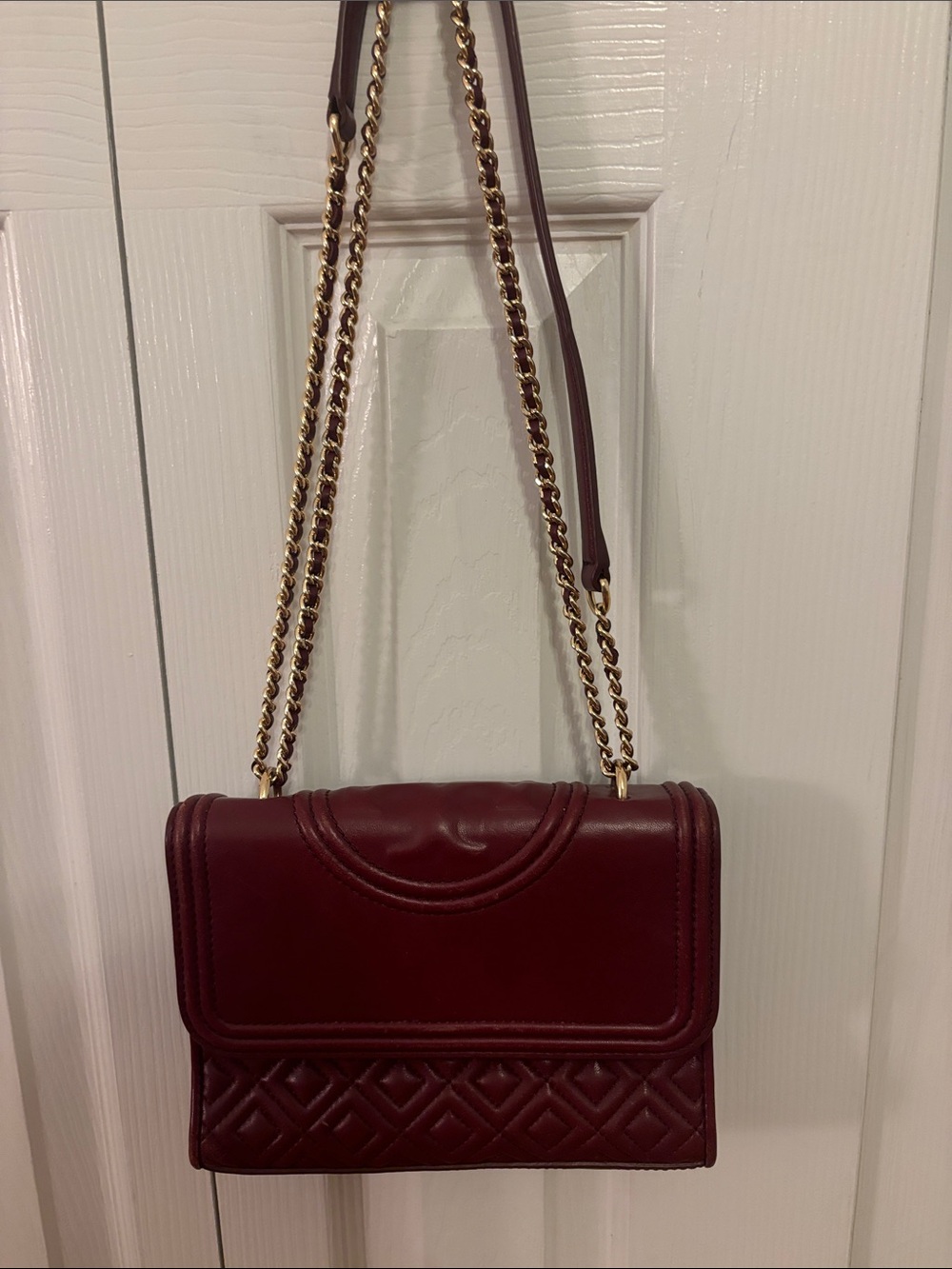 Tory Burch Burgundy Flemming Bag
